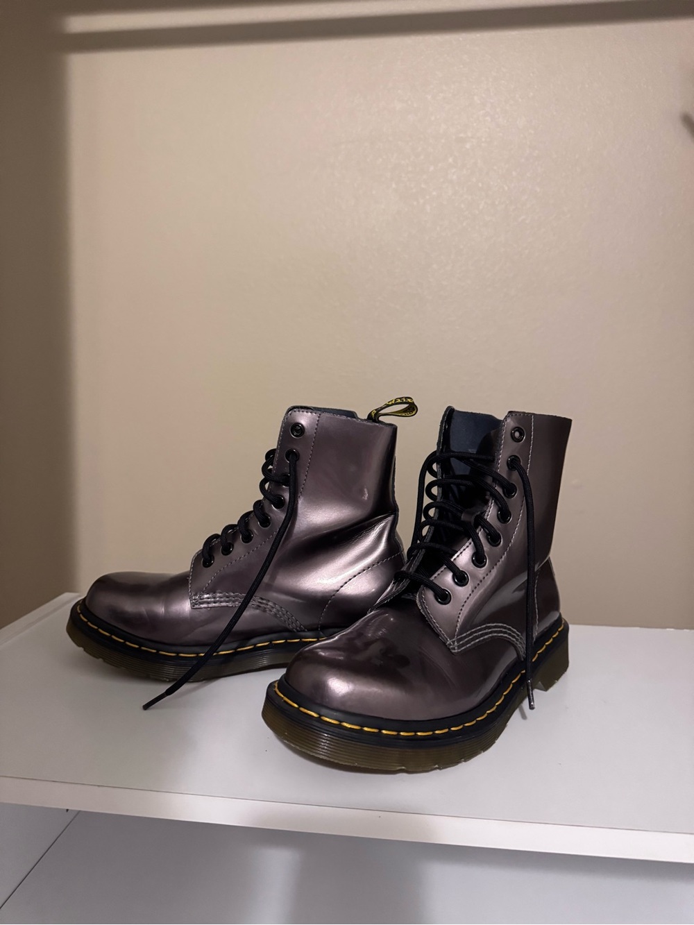 Dr. Martens metallic boots